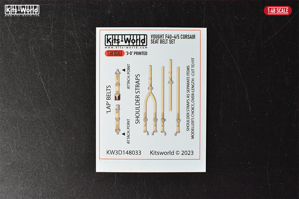 Kits-World KW3D148033 1:48 Vought F4U-4/F4U-5 Corsair Full colour 3D Seat Set
