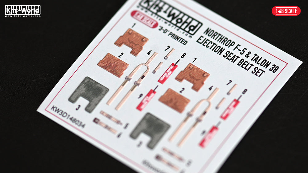 Kits-World KW3D148034 Northrop F-5/T-38 3D Seat Harness 1:48