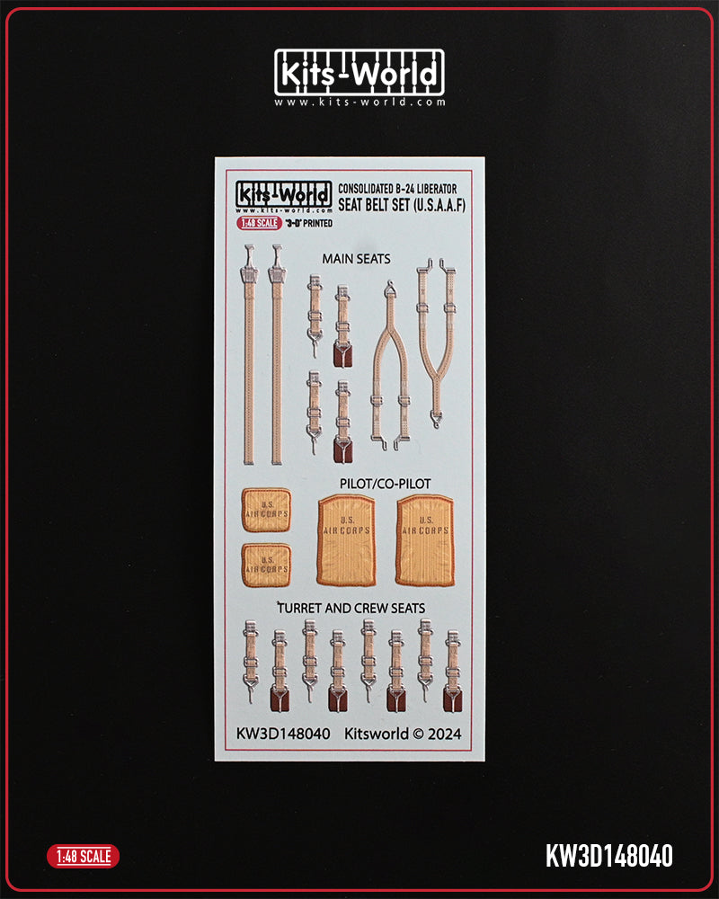 Kits-World KW3D148040 1:48 Consolidated B-24D Liberator Seat Belt Set