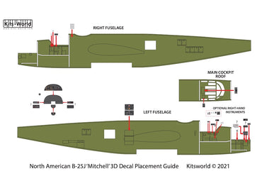 Kits-World KW3D1481030 1:48 North-American B-25J Mitchell
