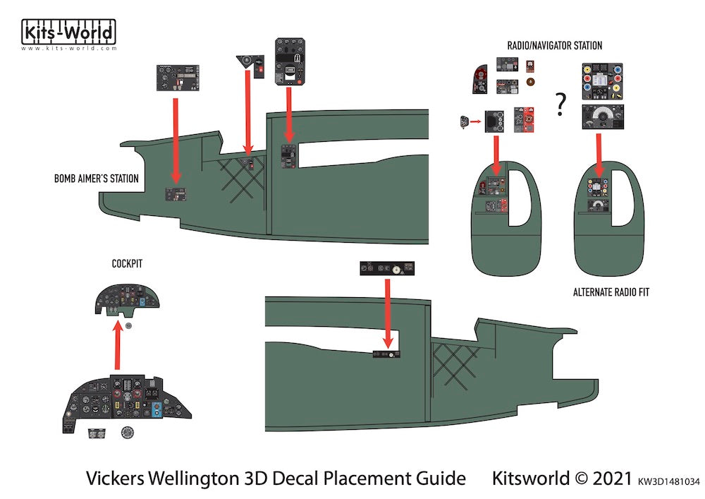 Kits-World KW3D1481034 Vickers Wellington 3D Instrument Panel 1:48