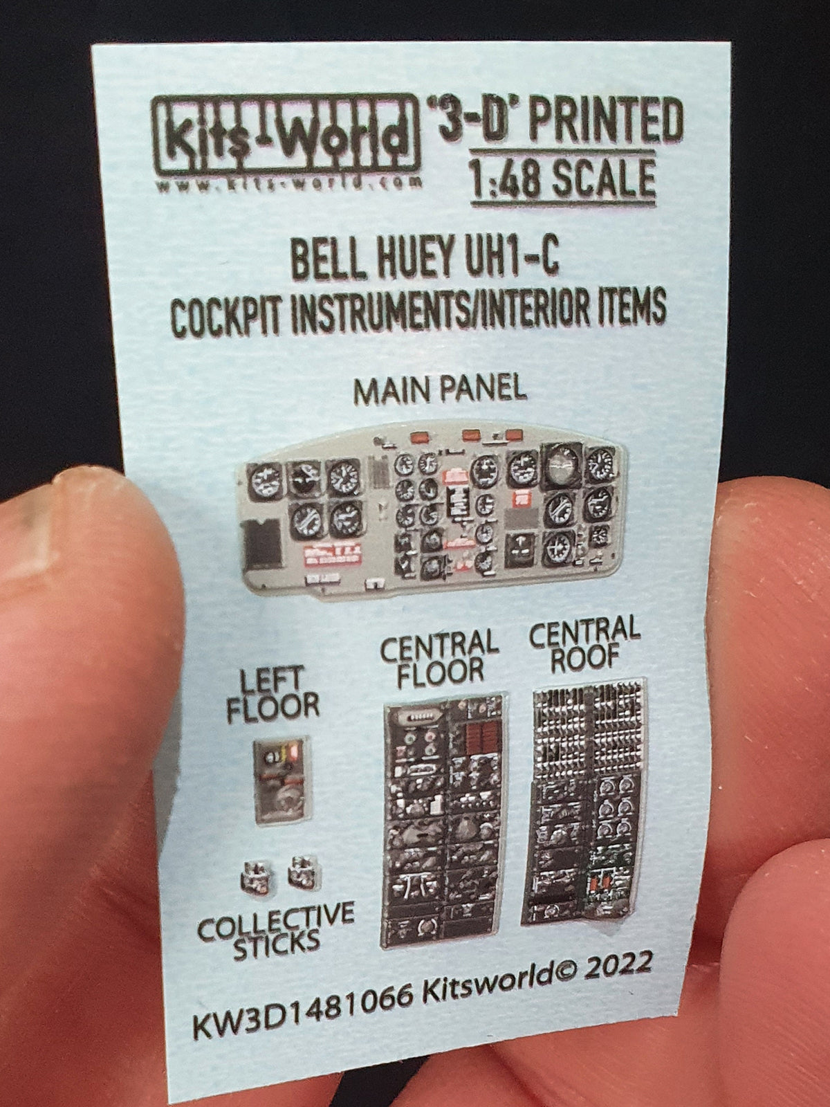 Kits-World KW3D1481066 1:48 Bell Huey UH1-C 3D cockpit interior items