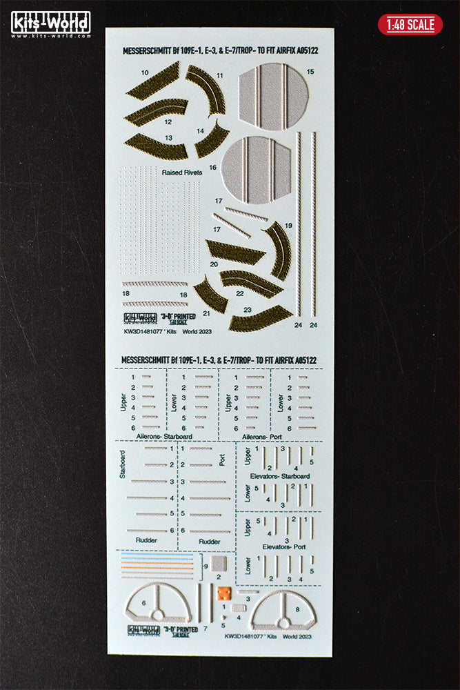 Kits-World KW3D1481077 1:48 Messerschmitt Bf-109E-1, Bf-109E-3, Bf-109E-7