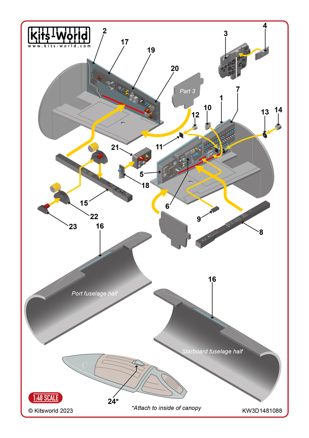 Kits-World KW3D1481088 1:48 Sukhoi Su-7BMK/Su-7BKL Cockpit