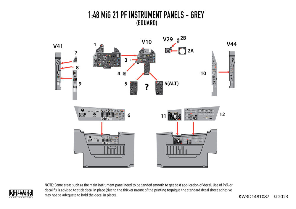 Kits-World KW3D1481089 1:48 Mikoyan MiG-21PF