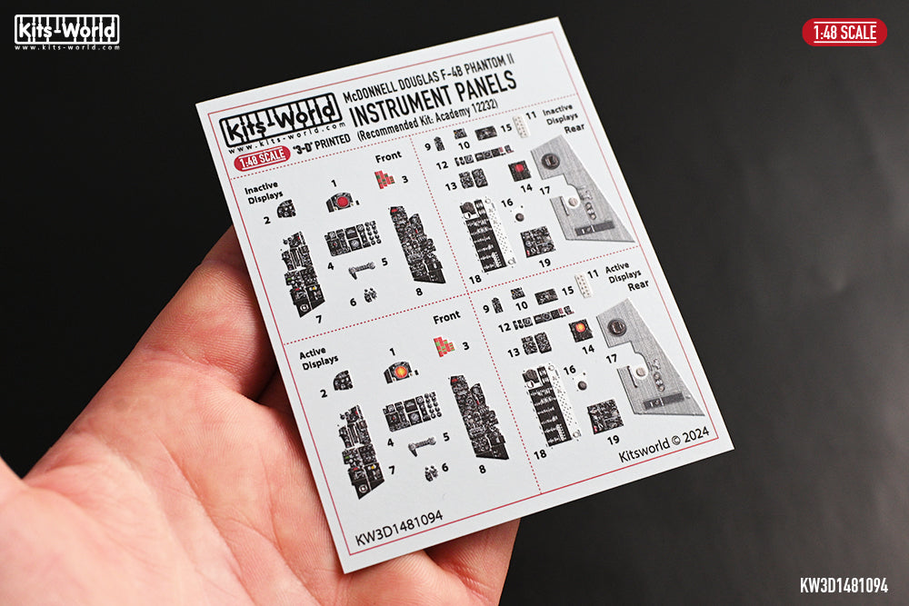 Kits-World KW3D1481094 F-4B Phantom II Cockpit Interior Set 1:48