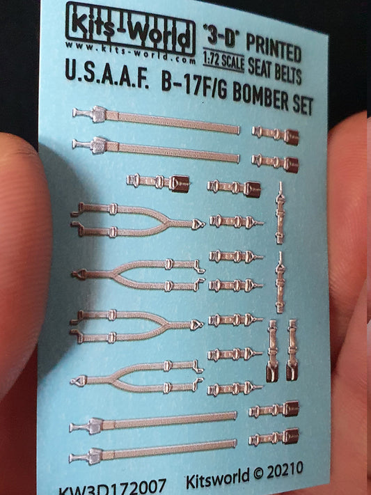 Kits-World KW3D172007 B-17F/G Flying Fortress 3D Seat Belts 1:72