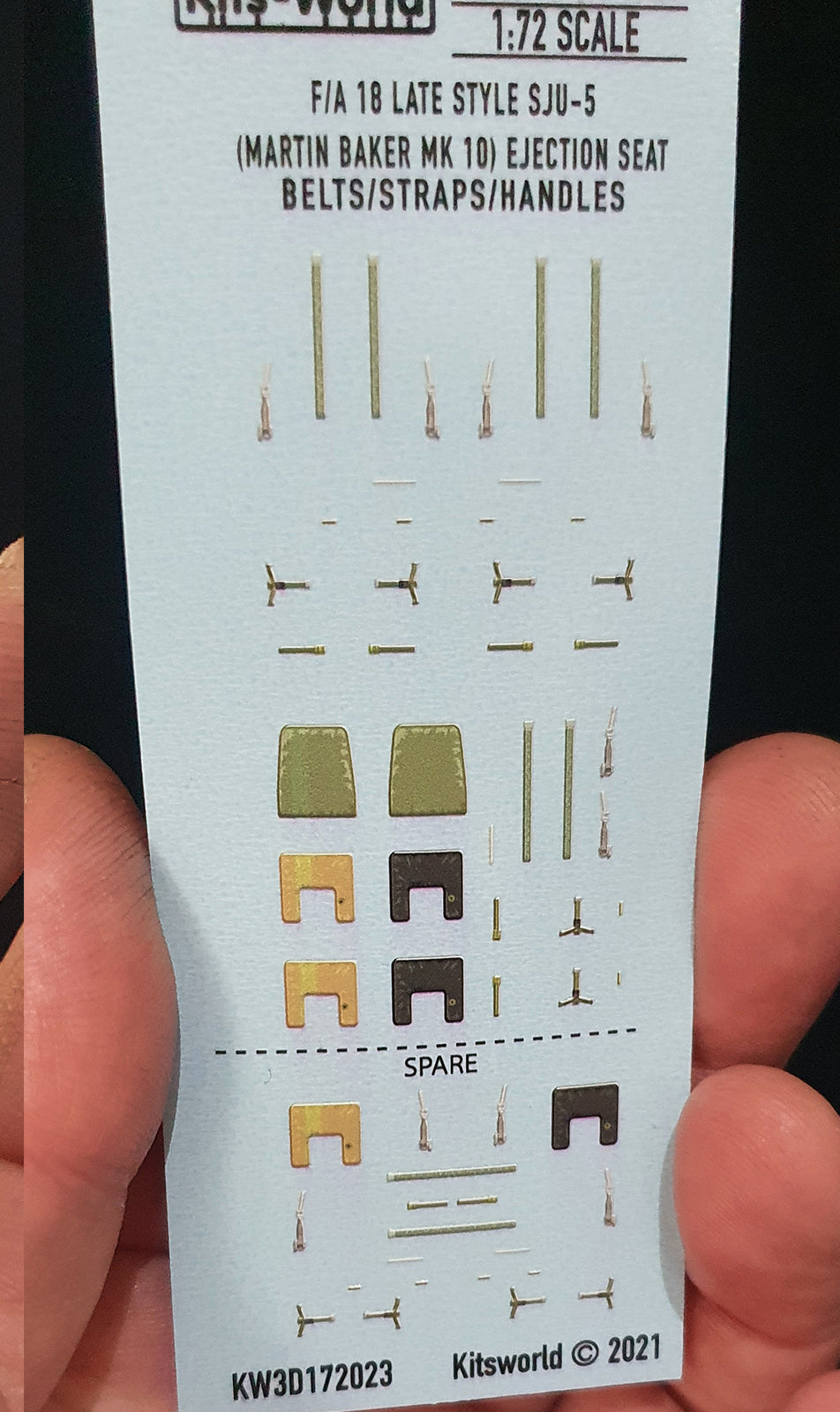 Kits-World KW3D172023 F/A-18 Hornet MB Mk.10 Ejection Seat Belts 1:72