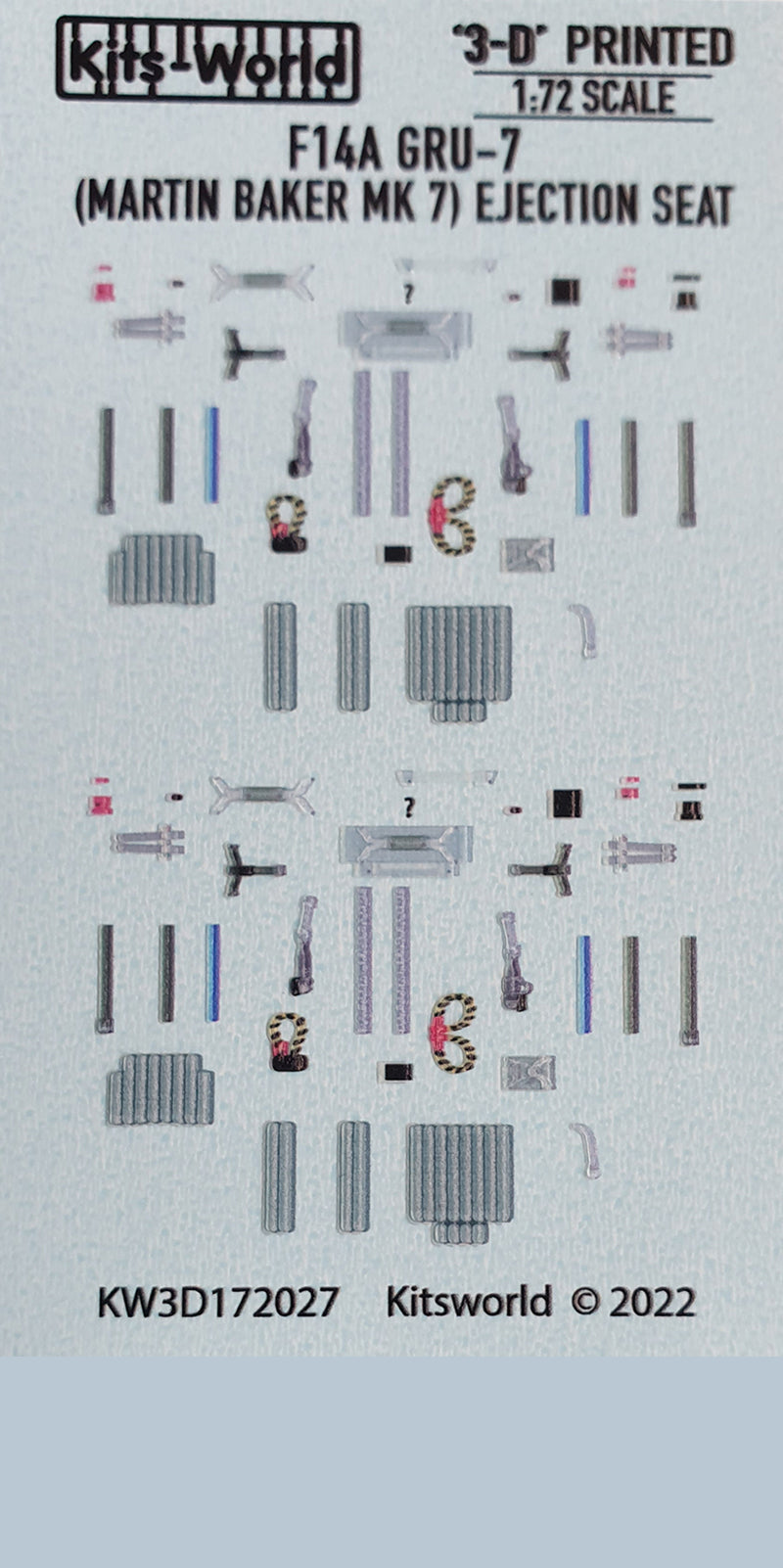 Kits-World KW3D172027 Grumman F-14A GRU-7 3D Seat Belt Set 1:72