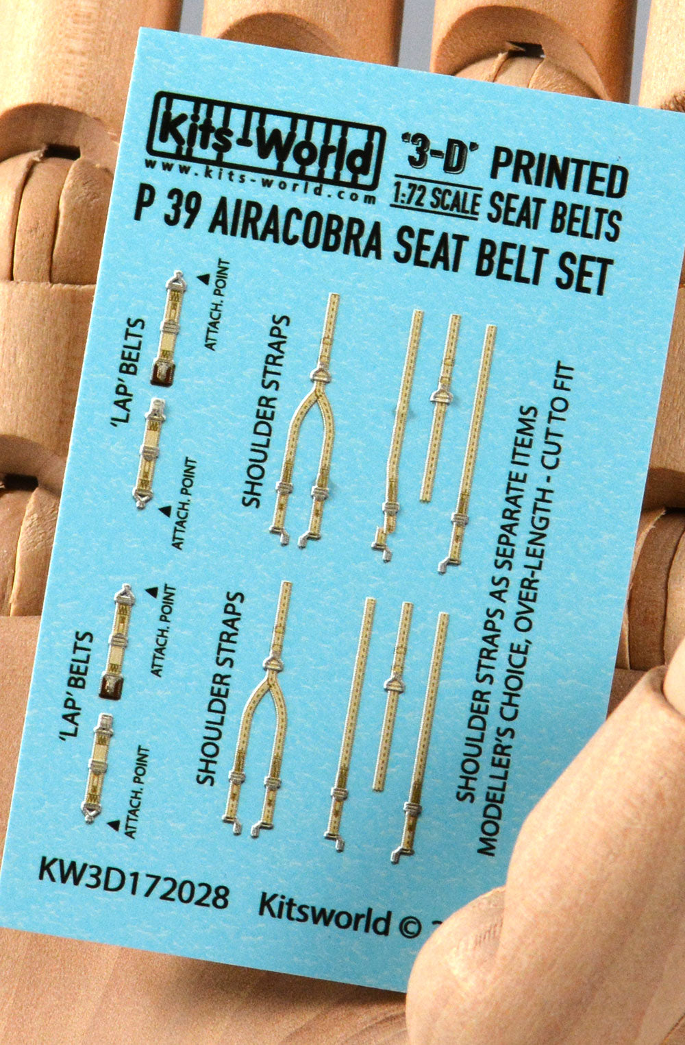 Kits-World KW3D172028 1:72 Bell P-39Q/N Airacobra Full Colour 3D Seat Belt Set.