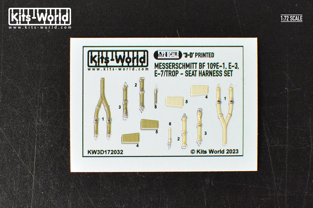 Kits-World KW3D172032 Messerschmitt Bf-109E 3D Seat Belt Set 1:72