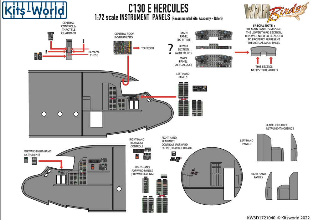 Kits-World KW3D1721040 1:72 Lockheed C-130E Hercules