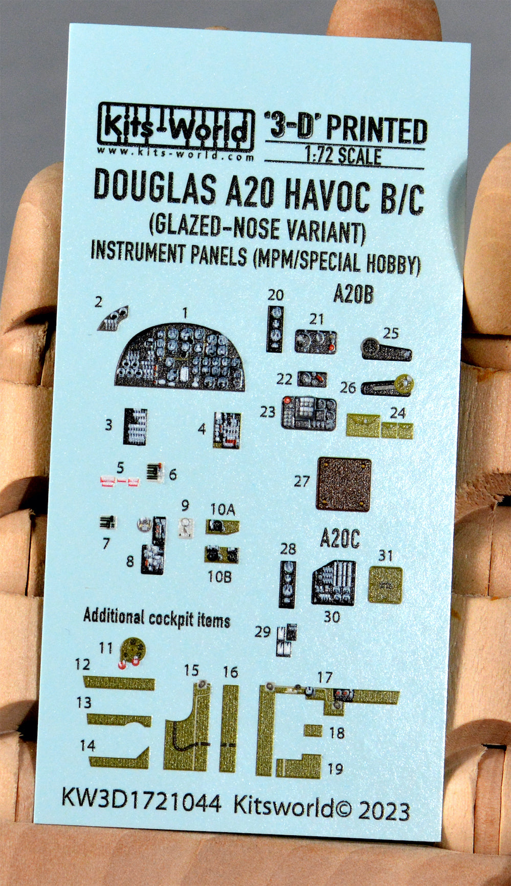 Kits-World KW3D1721044 Douglas A-20B/C Havoc 3D Interior Cockpit 1:72
