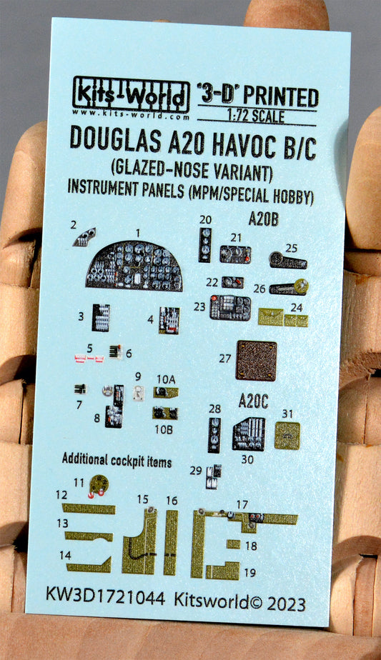 Kits-World KW3D1721044 Douglas A-20B/C Havoc 3D Interior Cockpit 1:72