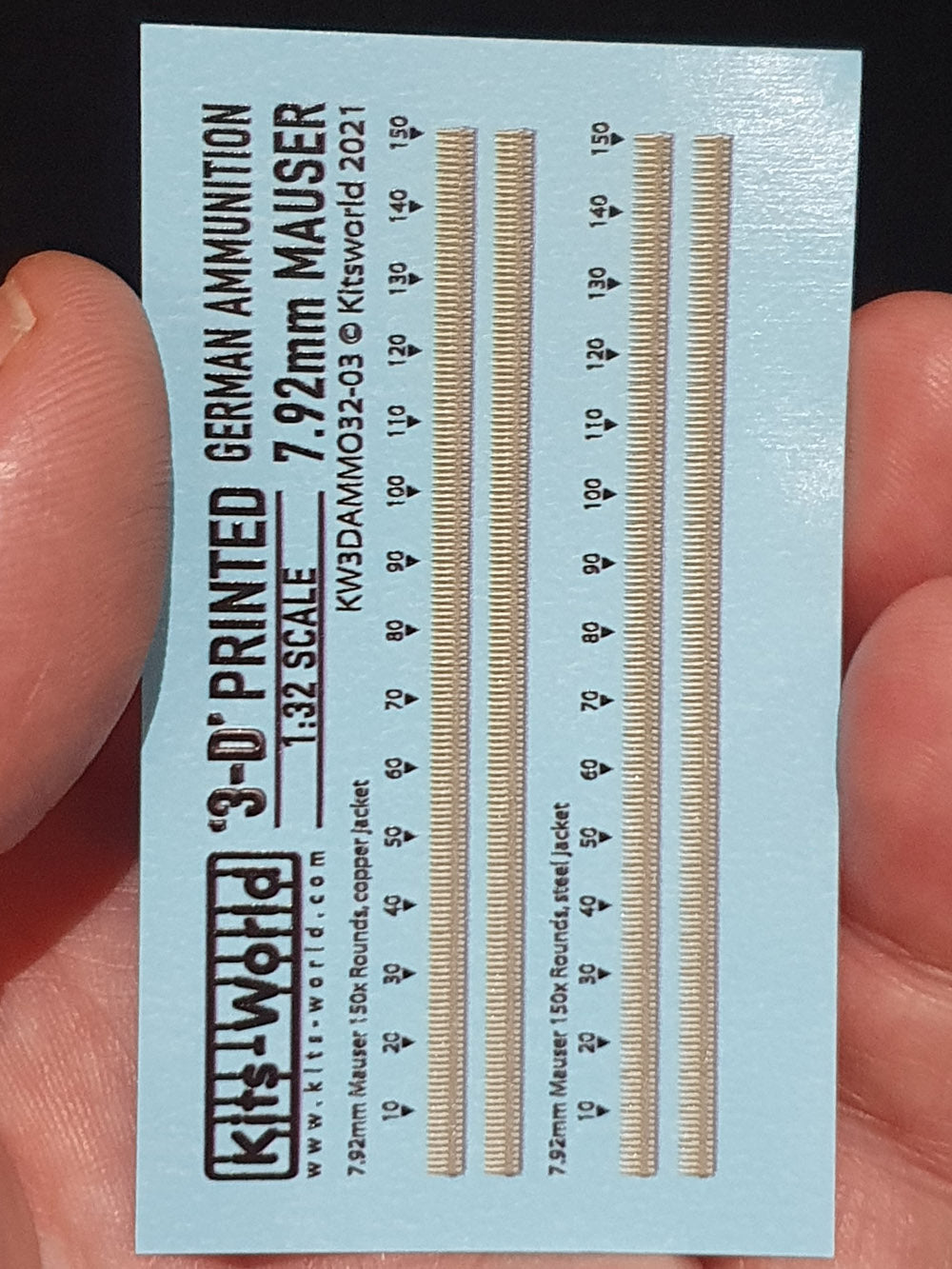 Kits-World KW3DA3203 1:32 German Ammunition belts MAUSER 7.92mm 600 rounds