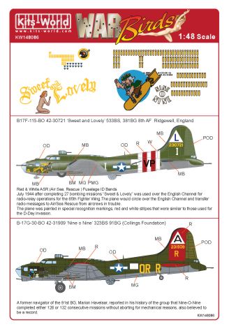 Kits-World KW148086 B-17F Sweet and Lovely 381BG 1:48