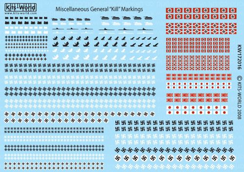 Kits-World KW172016 Allied Kill Markings Swastikas/Hinomarus 1:72