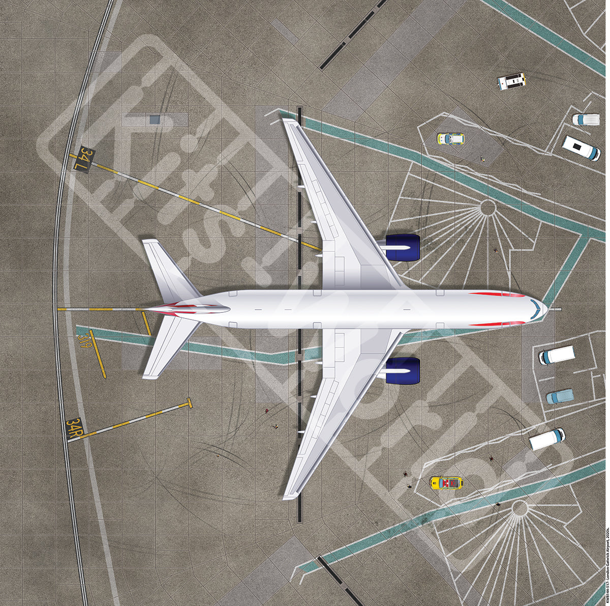 Kits-World KWB144-517 Gatwick Airport Display Base 675mm 1:144