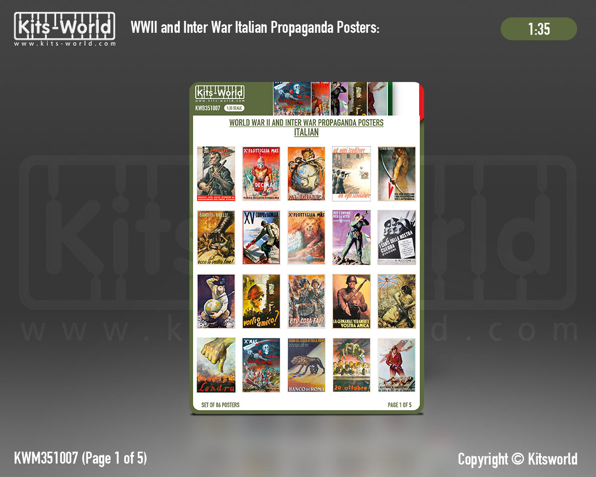 Kits-World KWB351007 1:35 WWII Propaganda Posters Italian