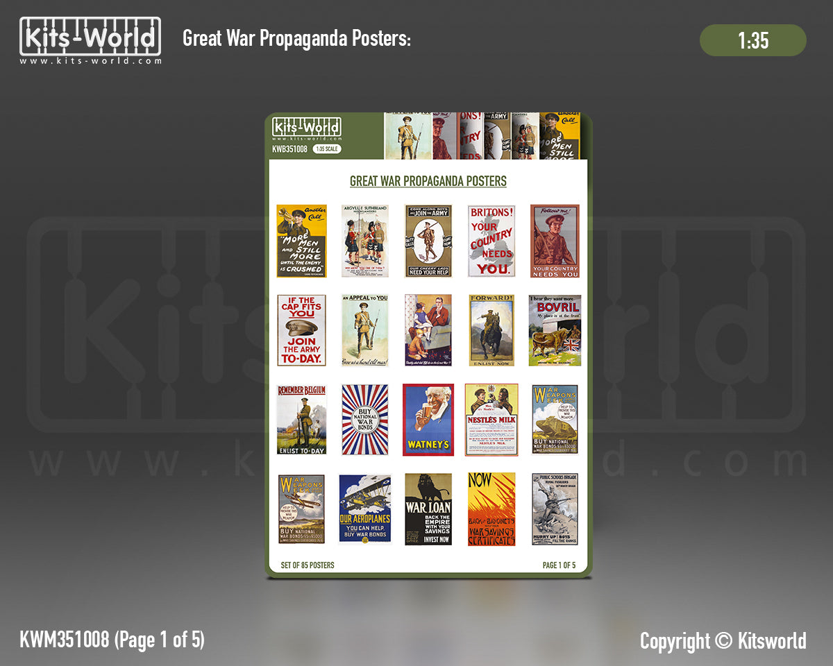 Kits-World KWB351008 1:35 WWI Propaganda Posters Great War WWI