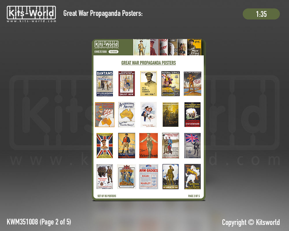 Kits-World KWB351008 1:35 WWI Propaganda Posters Great War WWI