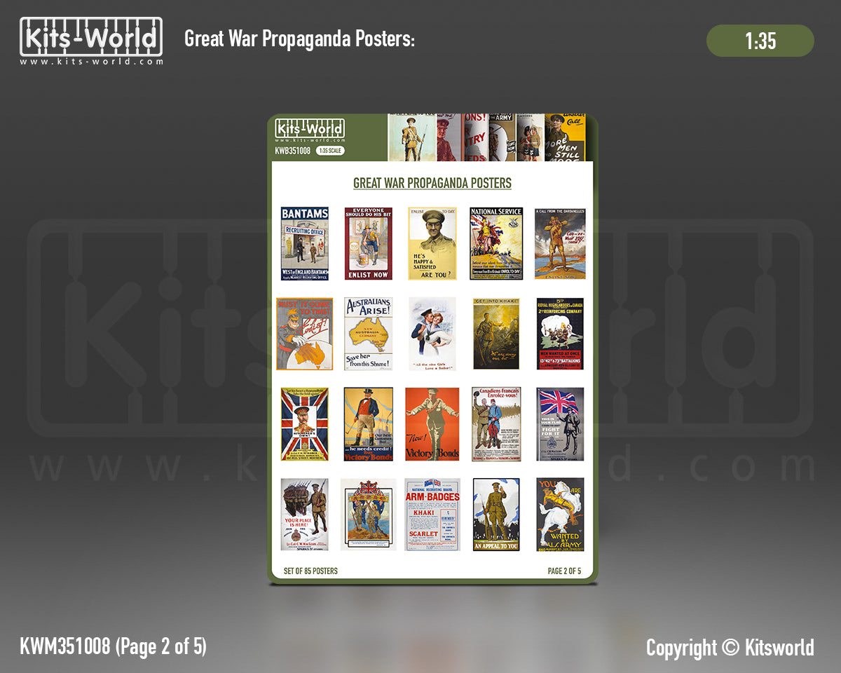 Kits-World KWB351008 1:35 WWI Propaganda Posters Great War WWI