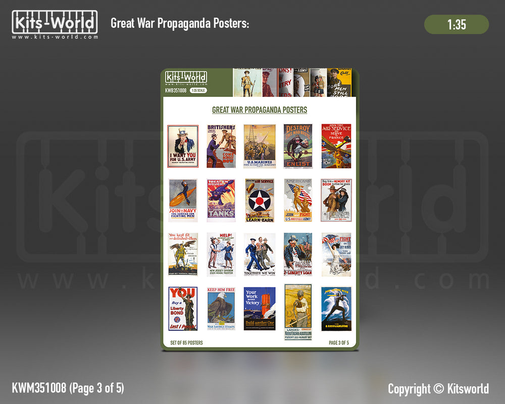 Kits-World KWB351008 1:35 WWI Propaganda Posters Great War WWI