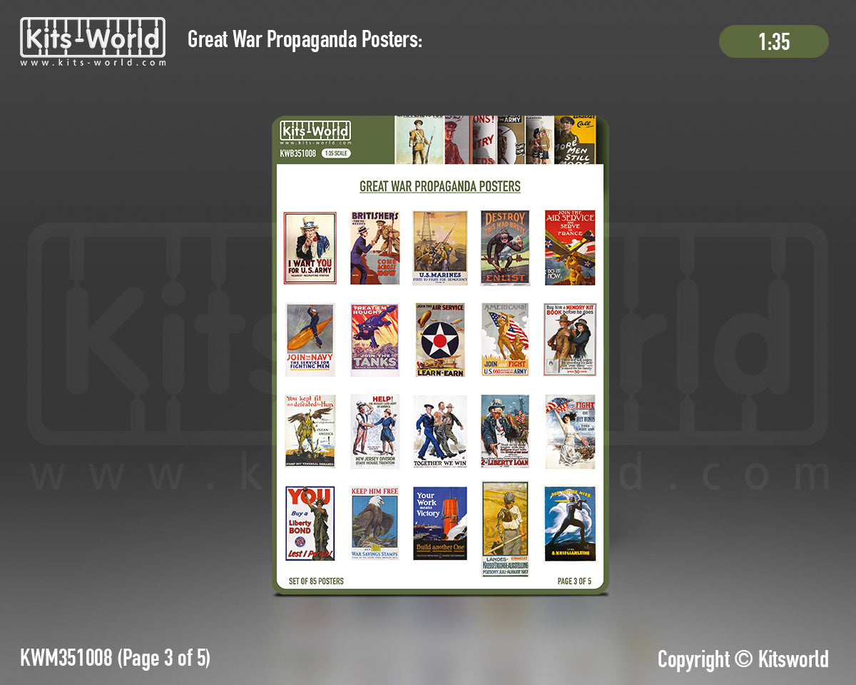 Kits-World KWB351008 1:35 WWI Propaganda Posters Great War WWI