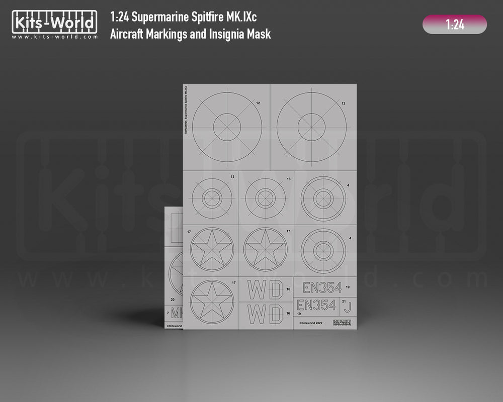 Kits-World KWM124004 Spitfire Mk.IXc MH358 YT-JAS Masks 1:24