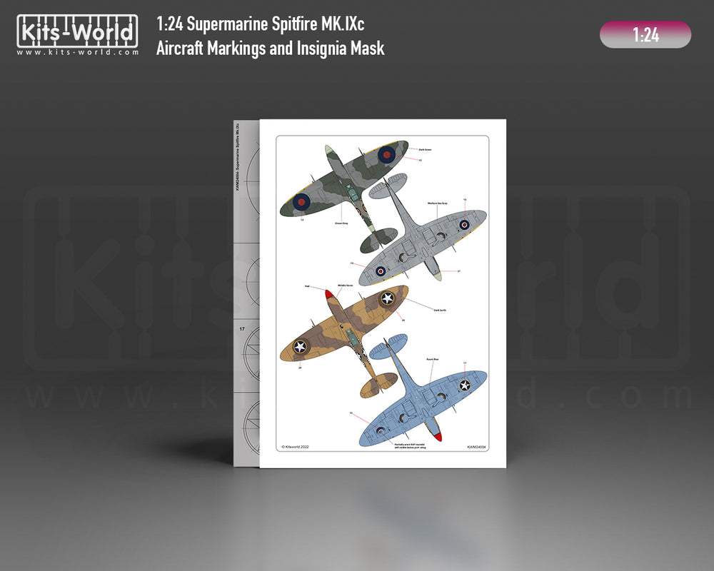 Kits-World KWM124004 Spitfire Mk.IXc MH358 YT-JAS Masks 1:24