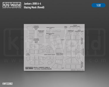 Kits-World KWM321002 1:32 Junkers Ju-88A-4 canopy frame paint mask