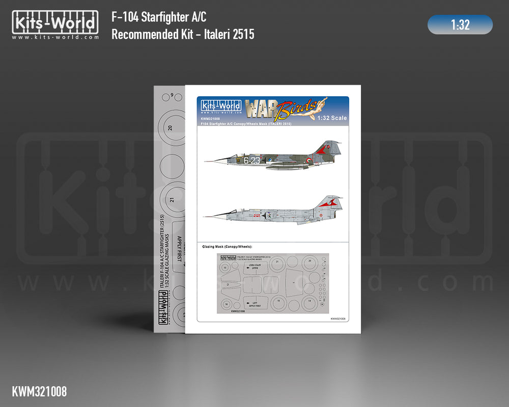 Kits-World KWM321008 F-104G Starfighter Wheel/Canopy Masks 1:32