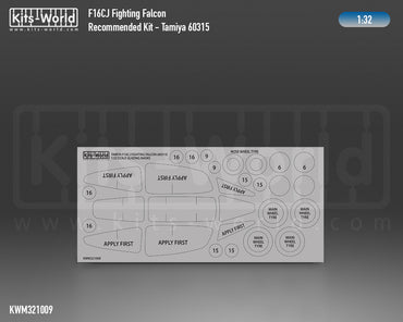 Kits-World KWM321009 F-16CJ Fighting Falcon Wheel/Canopy Masks 1:32
