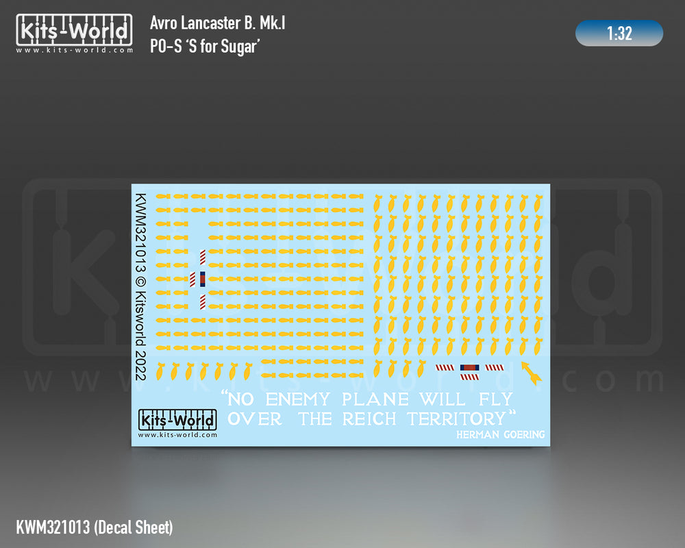 Kits-World KWM321013 Avro Lancaster S for Sugar Stencil/Decal 1:32