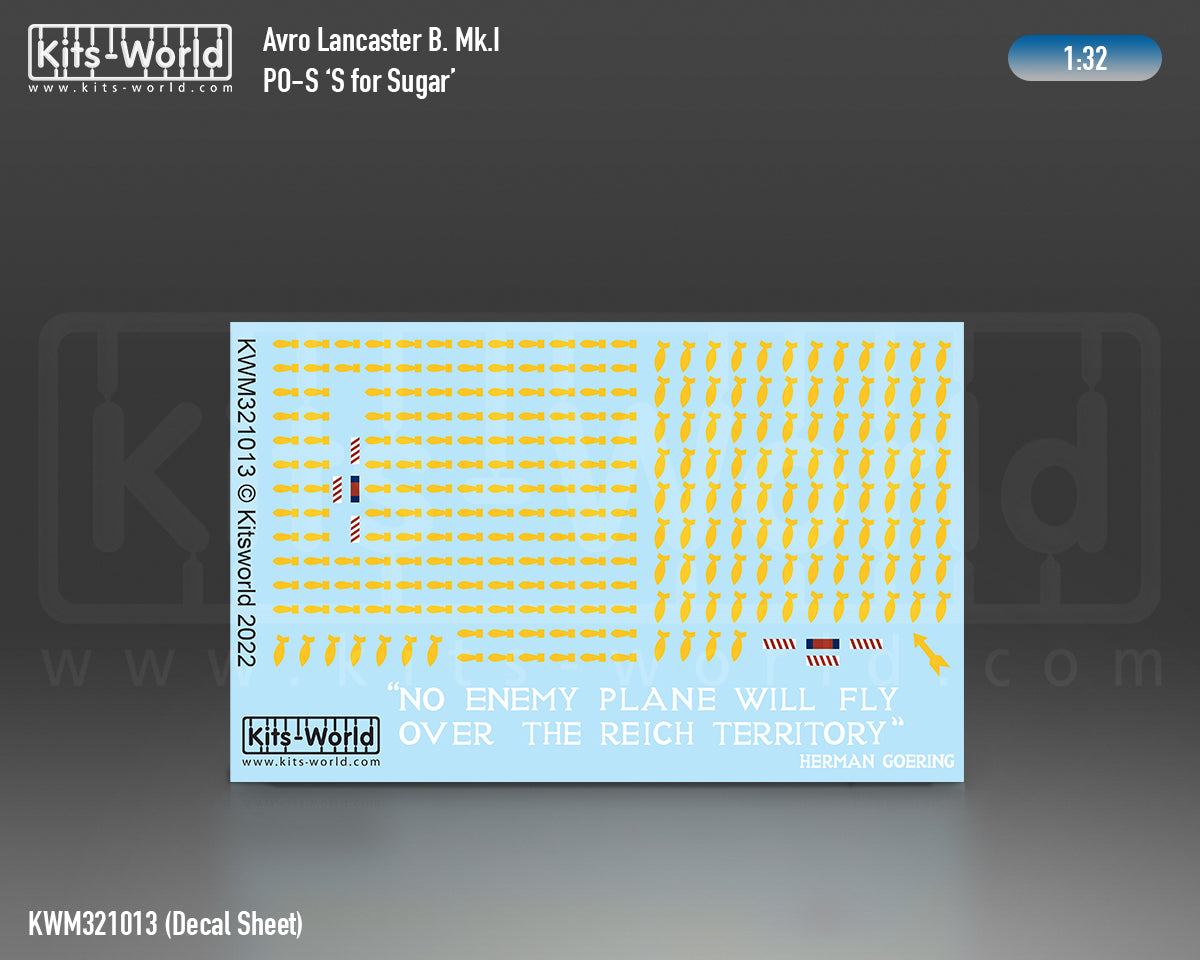 Kits-World KWM321013 Avro Lancaster S for Sugar Stencil/Decal 1:32