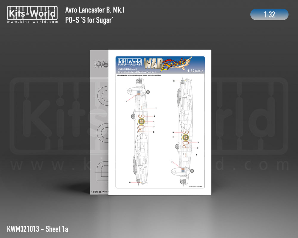 Kits-World KWM321013 Avro Lancaster S for Sugar Stencil/Decal 1:32