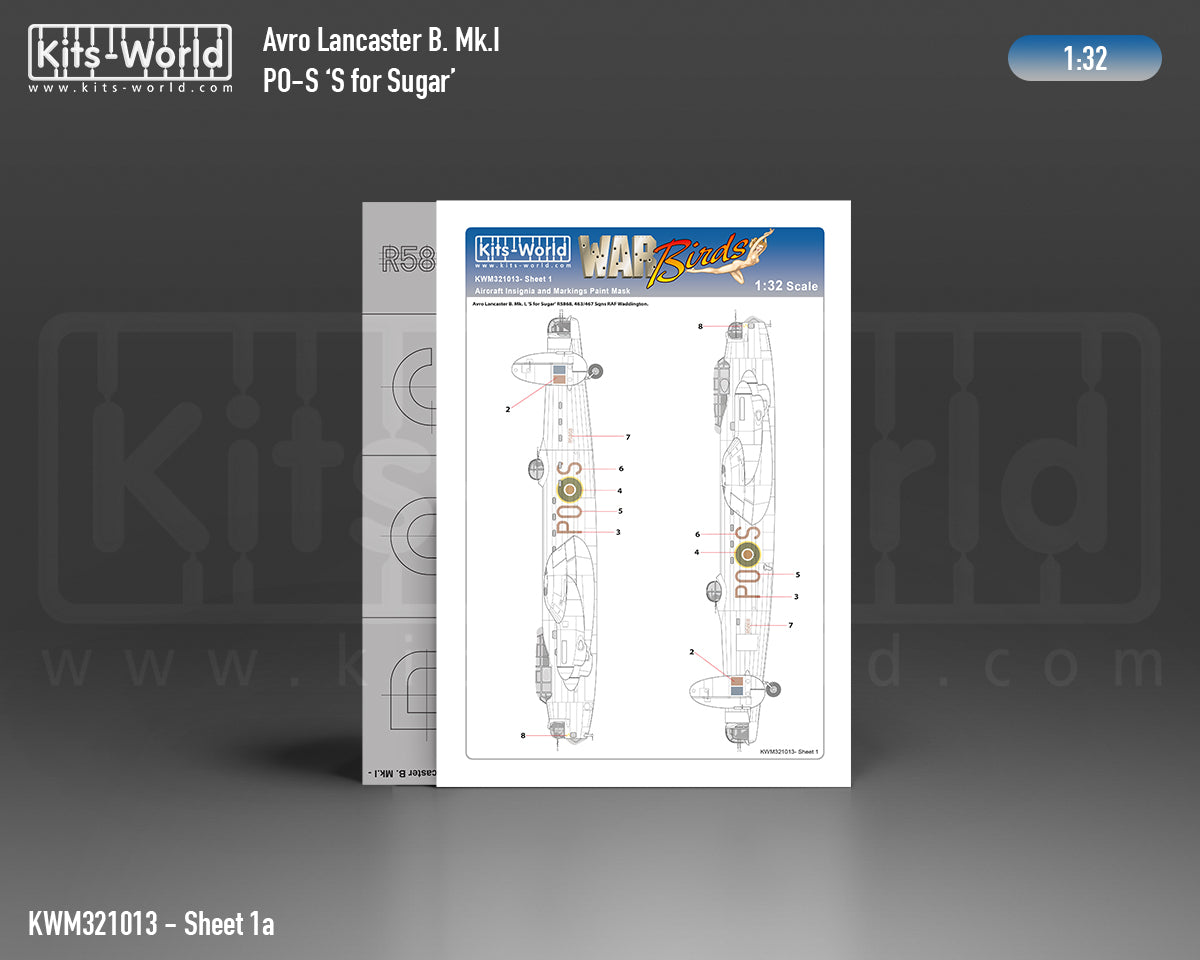 Kits-World KWM321013 Avro Lancaster S for Sugar Stencil/Decal 1:32