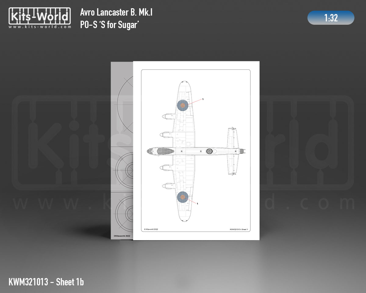 Kits-World KWM321013 Avro Lancaster S for Sugar Stencil/Decal 1:32