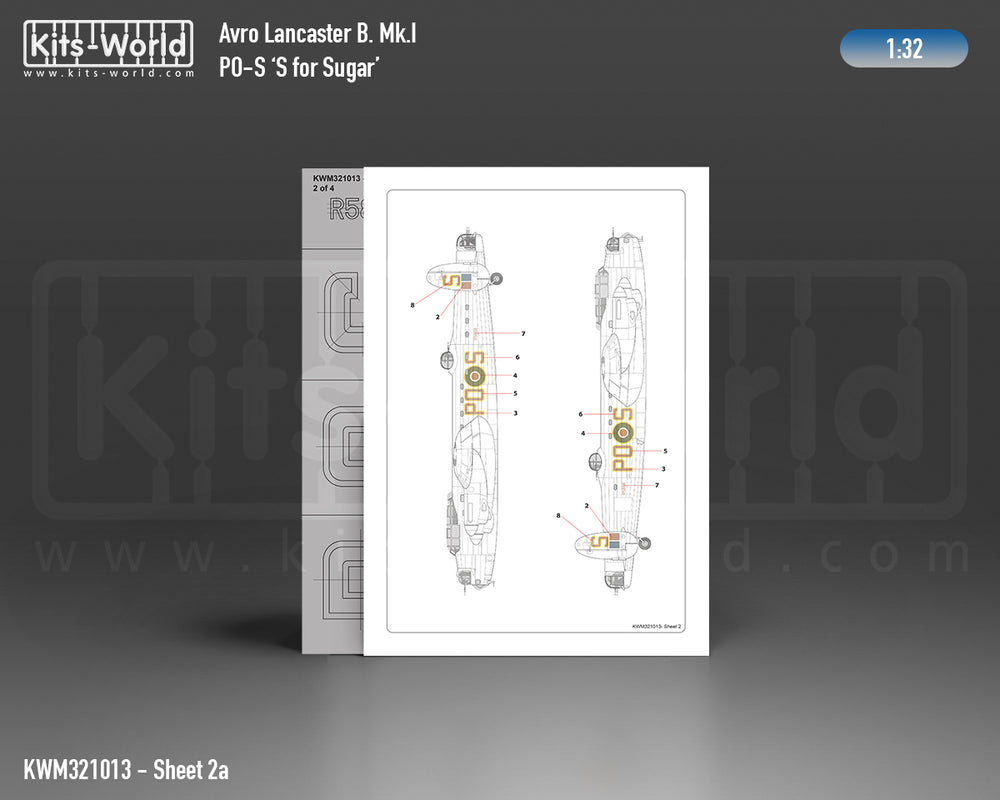 Kits-World KWM321013 Avro Lancaster S for Sugar Stencil/Decal 1:32