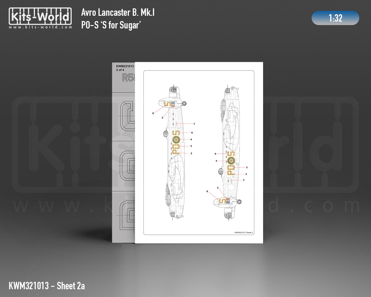 Kits-World KWM321013 Avro Lancaster S for Sugar Stencil/Decal 1:32