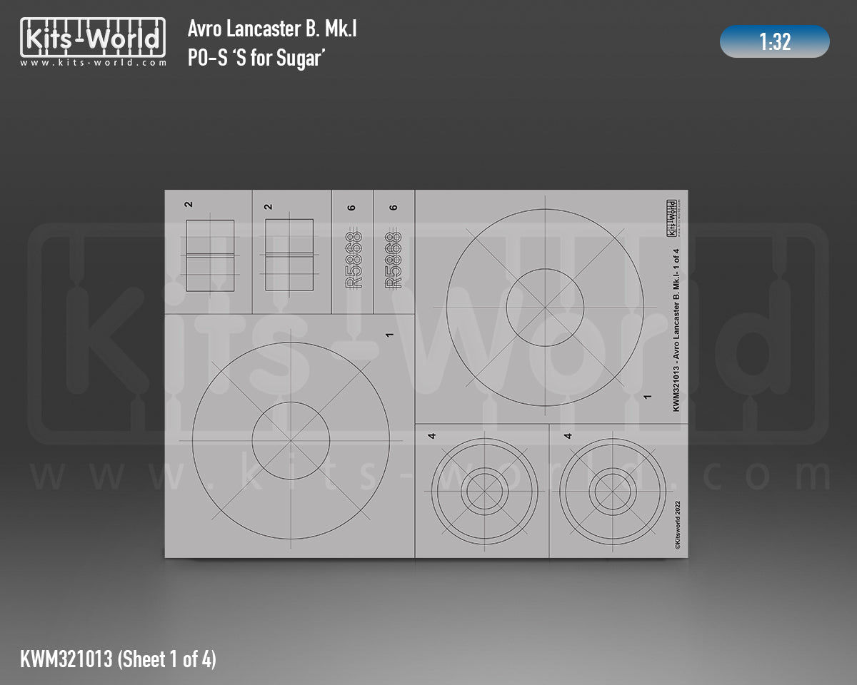Kits-World KWM321013 Avro Lancaster S for Sugar Stencil/Decal 1:32