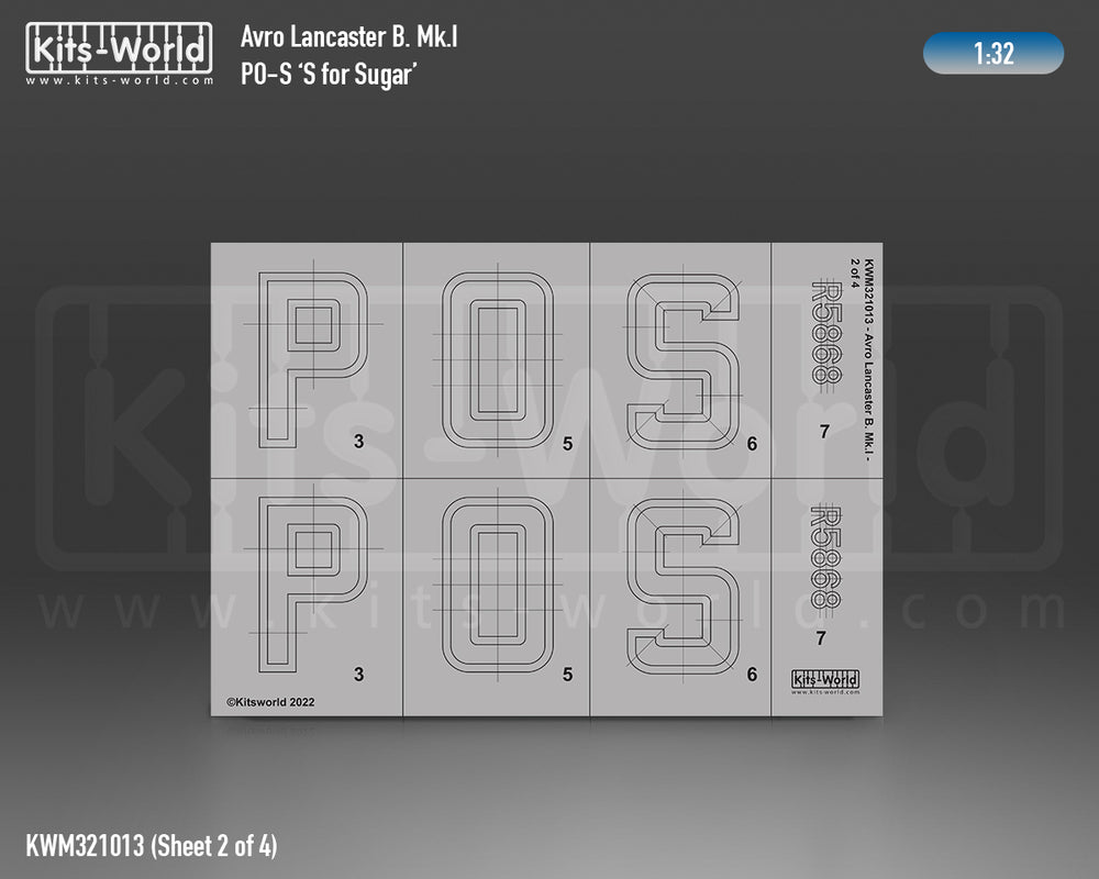 Kits-World KWM321013 Avro Lancaster S for Sugar Stencil/Decal 1:32