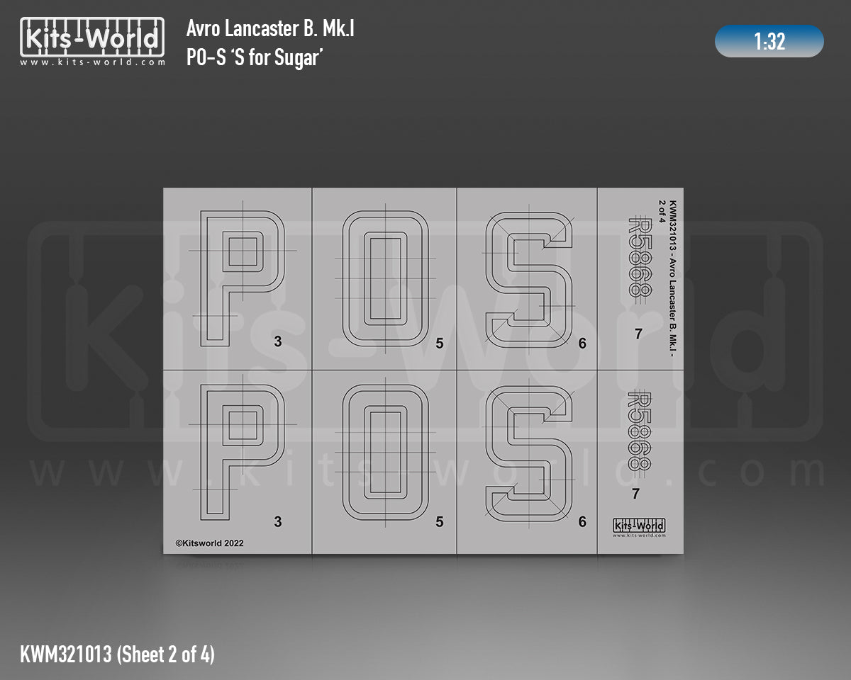 Kits-World KWM321013 Avro Lancaster S for Sugar Stencil/Decal 1:32