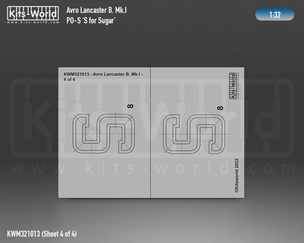 Kits-World KWM321013 Avro Lancaster S for Sugar Stencil/Decal 1:32