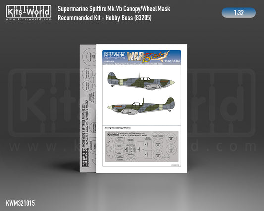 Kits-World KWM321016 Spitfire Mk.Vb Wheel/Canopy Paint Masks 1:32