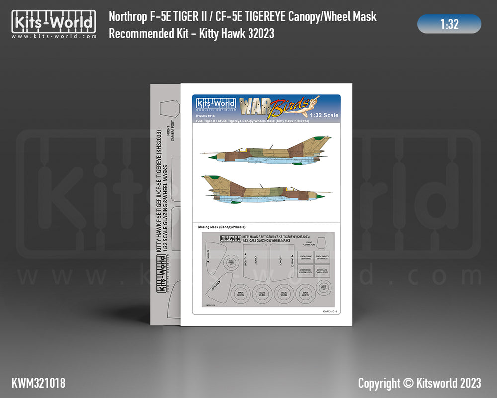 Kits-World KWM321018 Northrop F-5E Tiger II Wheel/Canopy Masks 1:32