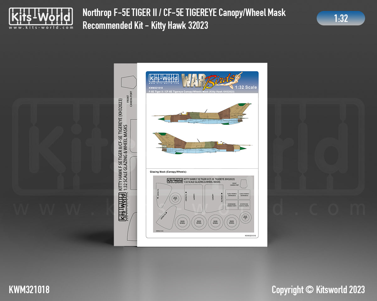 Kits-World KWM321018 Northrop F-5E Tiger II Wheel/Canopy Masks 1:32