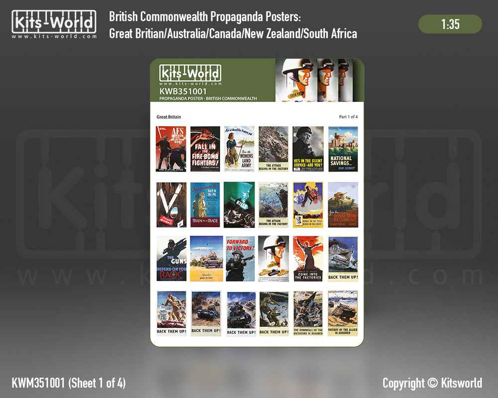 Kits-World KWB351001 WWII Propaganda Posters Commonwealth 1:35