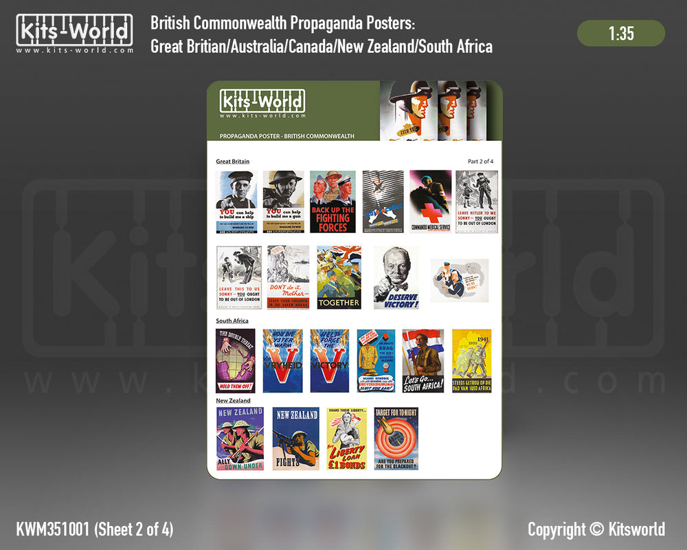 Kits-World KWB351001 WWII Propaganda Posters Commonwealth 1:35