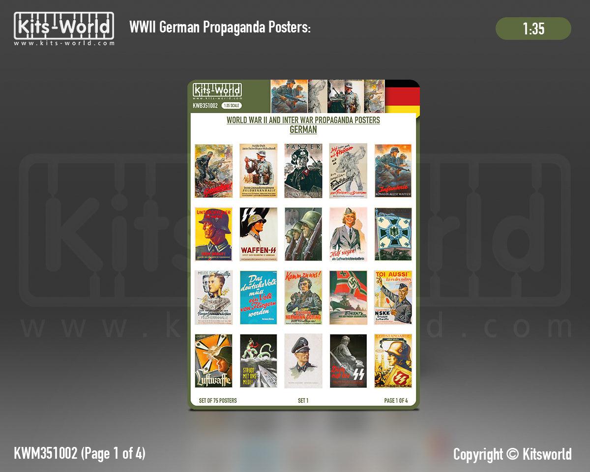 Kits-World KWB351002 1:35 WWII Propaganda Posters German Set 1